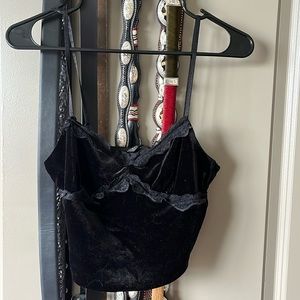 SHEIN velvet black cropped tank